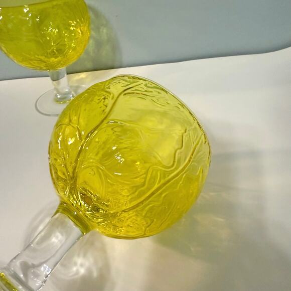 Sigma Taste Setter Secla Yellow Cabbage Leaf Goblets Set of 2 Portugal - Picture 2 of 8